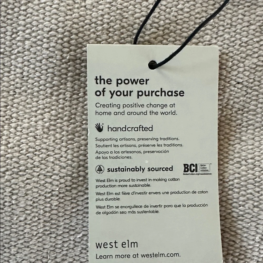 WEST ELM HANDCRAFTED PILLOW COVER NEW JUTE